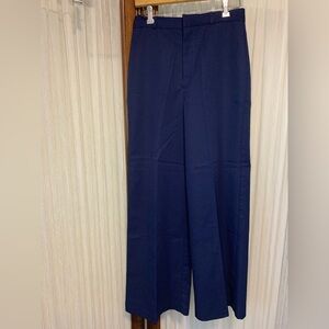 Vintage Pantree 12” Wide Leg Dark Navy Blue Polyester Pants Retro Boho - Size 13